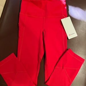 NWT lululemon athletica RED Pace Rival Crop